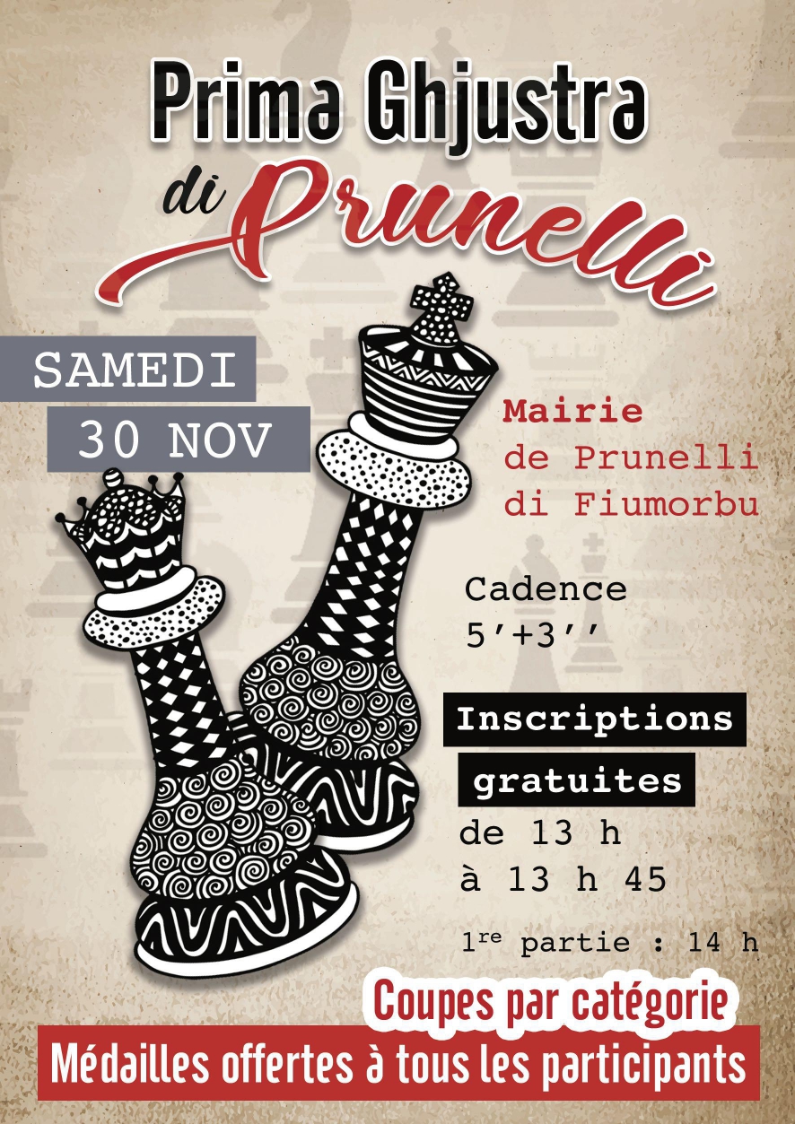 Belle victoire de Brice Marty au premier tournoi de blitz de Prunelli di Fium'Orbu