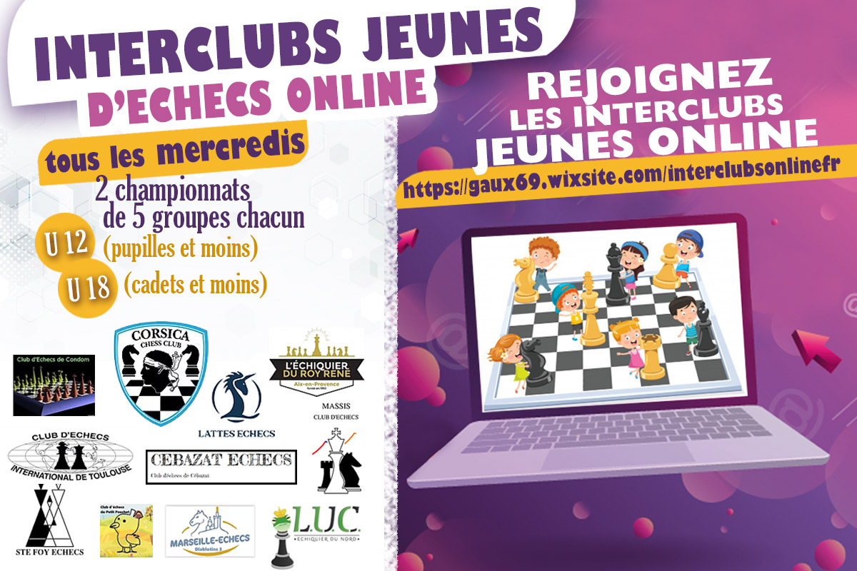 Dernière journée des Interclubs Jeunes Online ce mercredi à partir de 19h10 ! 