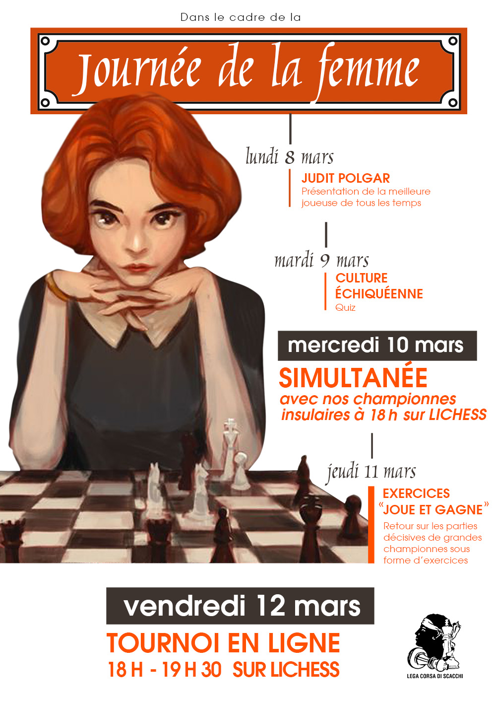A Lega Corsa di Scacchi urganizeghja a so prima edizione di « A Settimana di a Donna » ! La ligue Corse d'échecs organise sa première édition de « La semaine de la femme » ! 