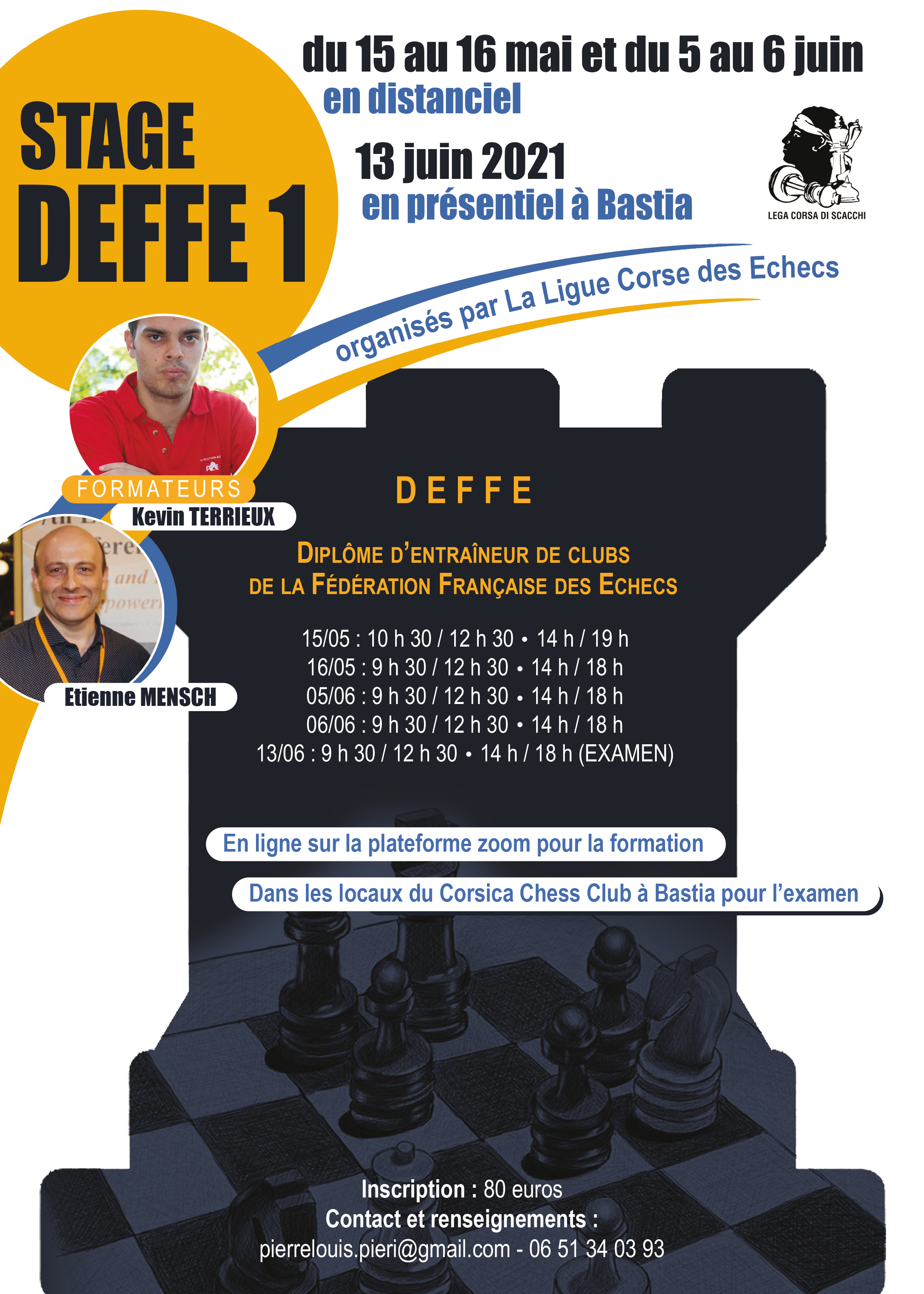 Un stage d’entraîneur (DEFFE 1°) organisé ce week-end !