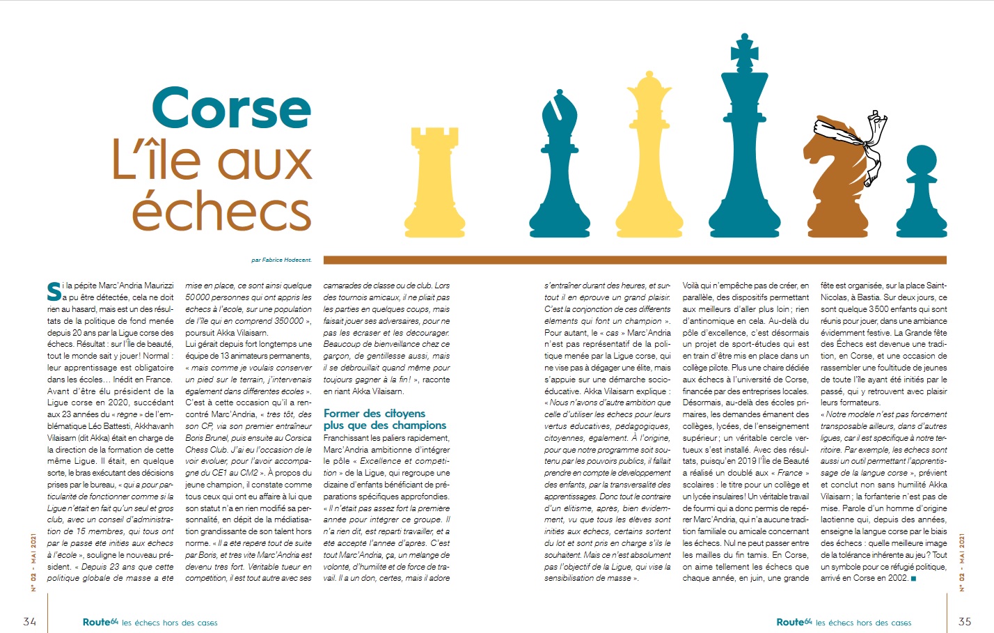La Ligue Corse des Echecs à l’honneur dans la revue « Route 64 » !