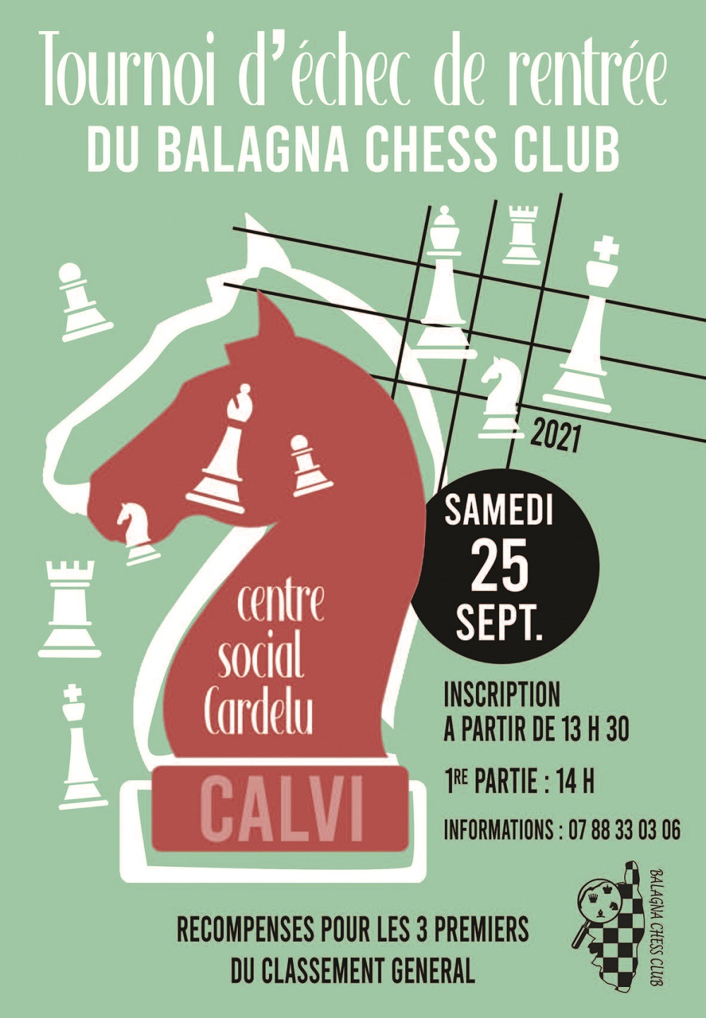 Tournoi de Blitz de rentrée du Balagna Chess Club ce samedi 25 septembre à Calvi