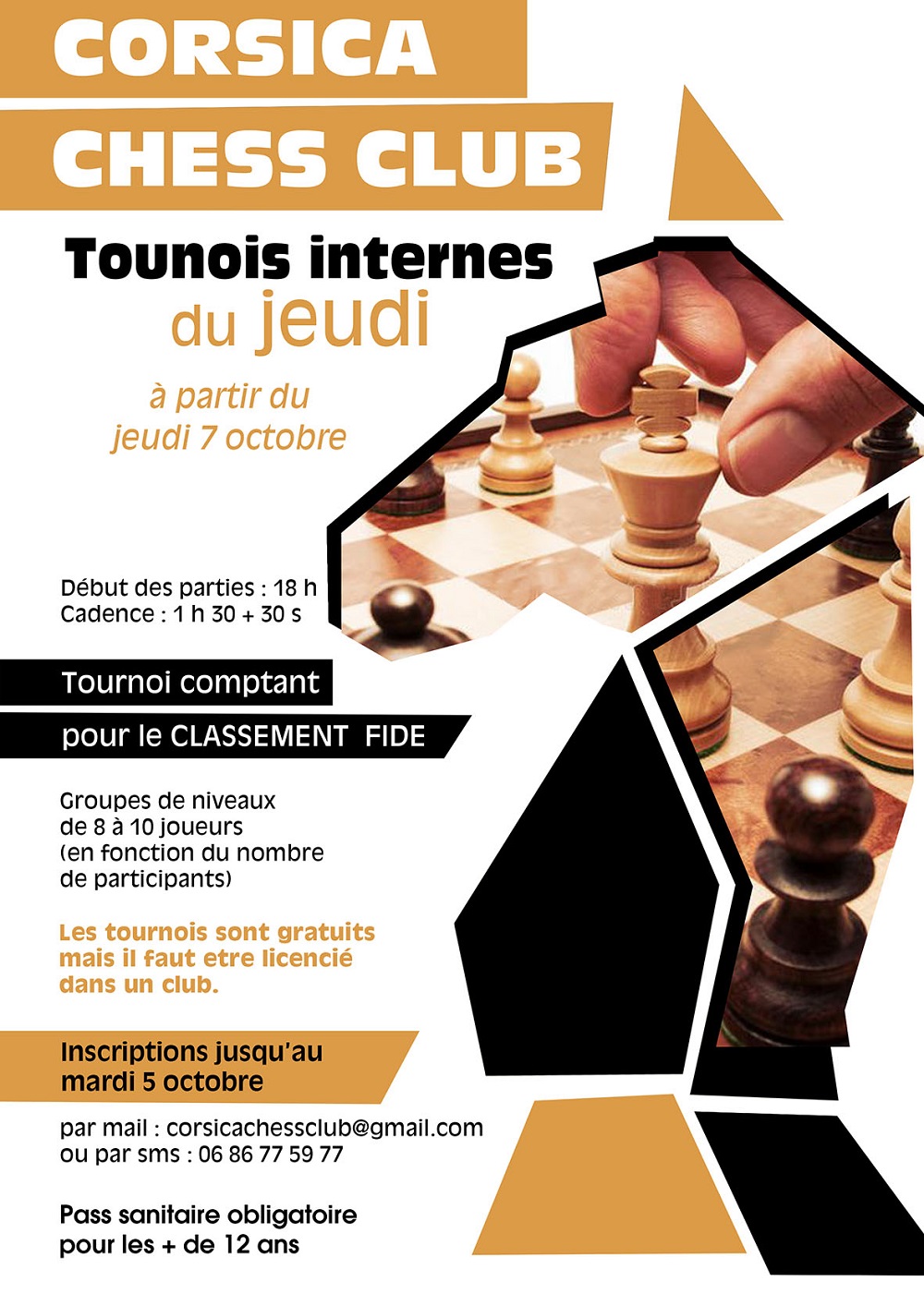 Reprise des tournois fermés au Corsica Chess Club