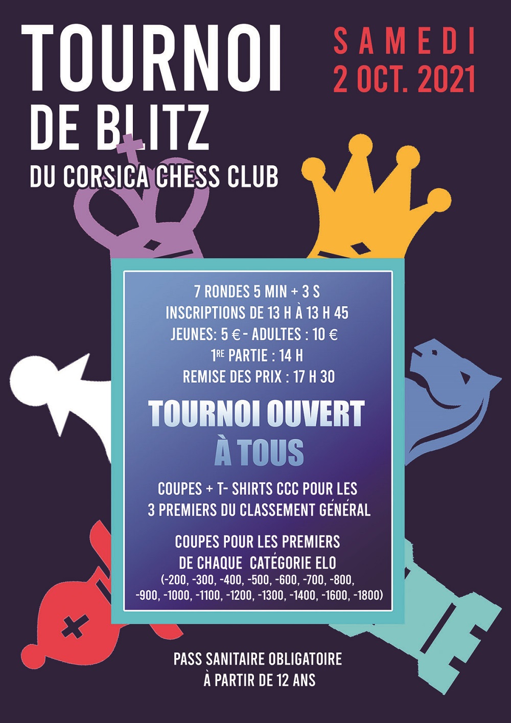 Reprise des tournois fermés au Corsica Chess Club