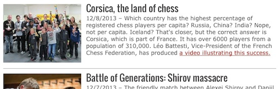 La Une de ChessBase