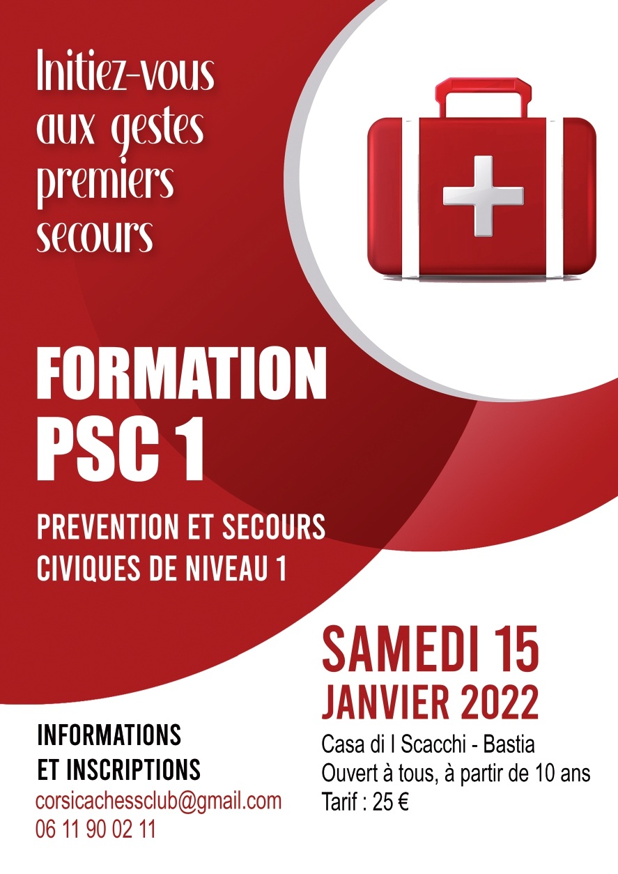 Journée de formation aux premiers secours au Corsica Chess Club Journée de formation aux premiers secours au Corsica Chess Club
