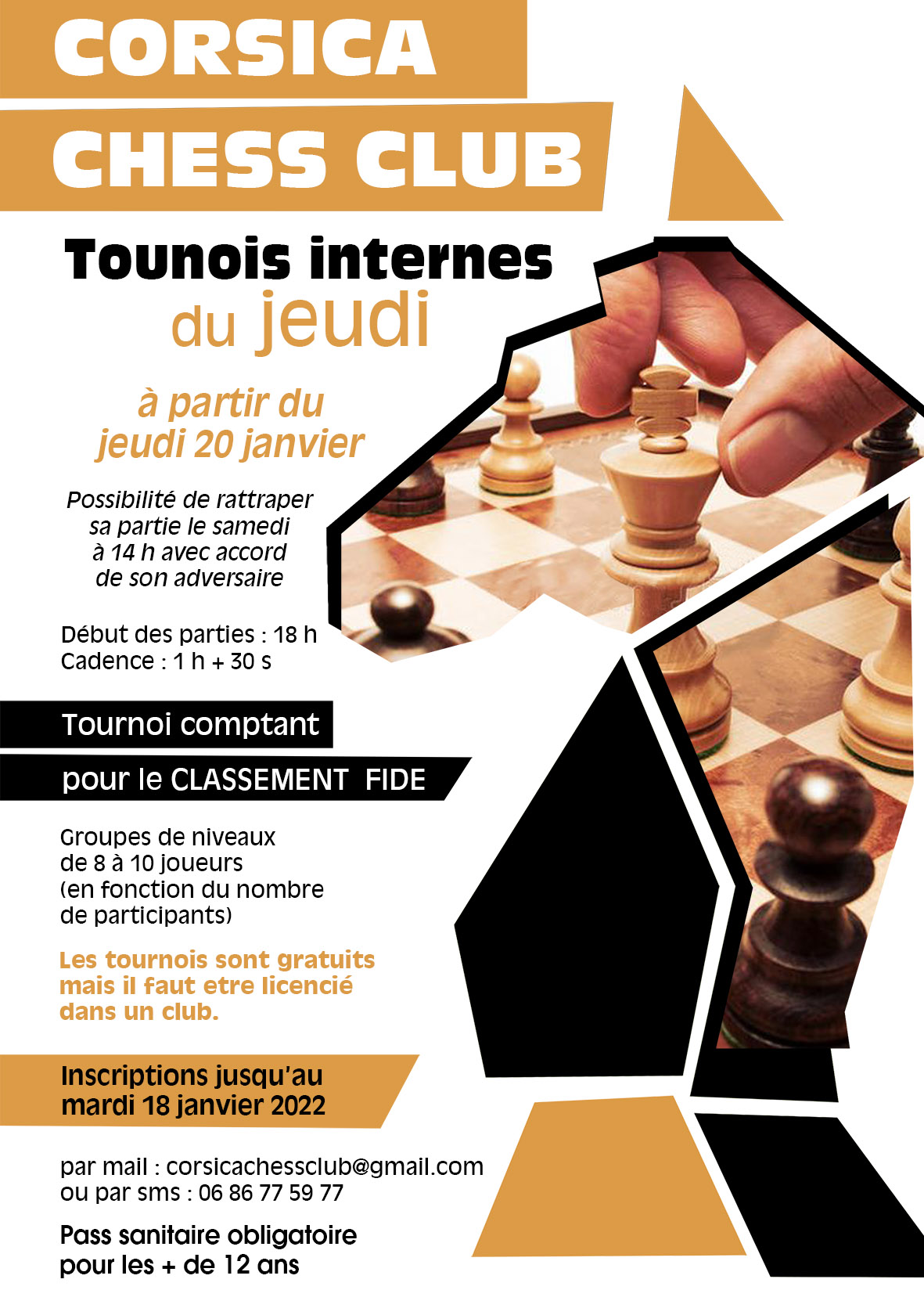 Reprise des tournois internes du Corsica Chess Club avec un Groupe A, le jeudi, qui promet... 