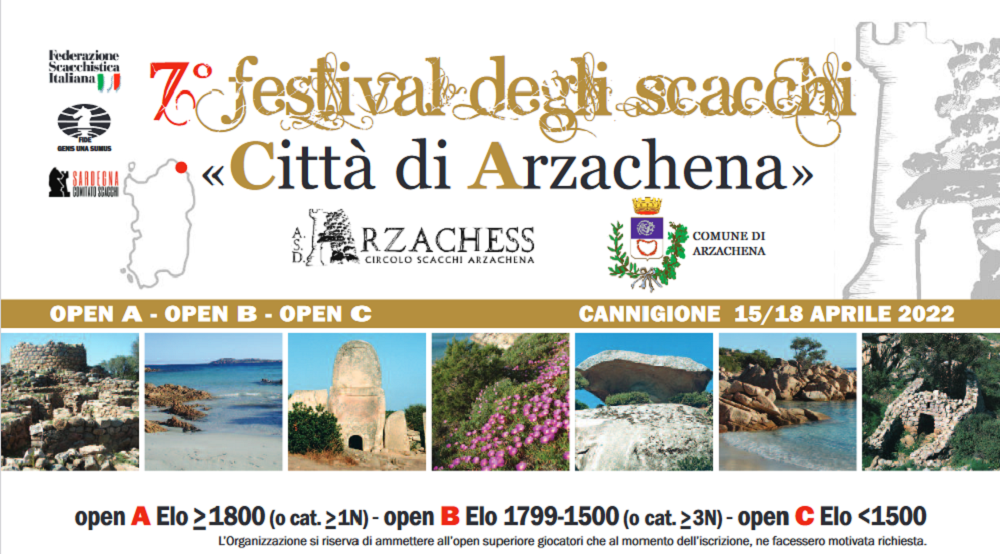 7e Festival d'échecs d'Arzachena du 15 au 18 avril !