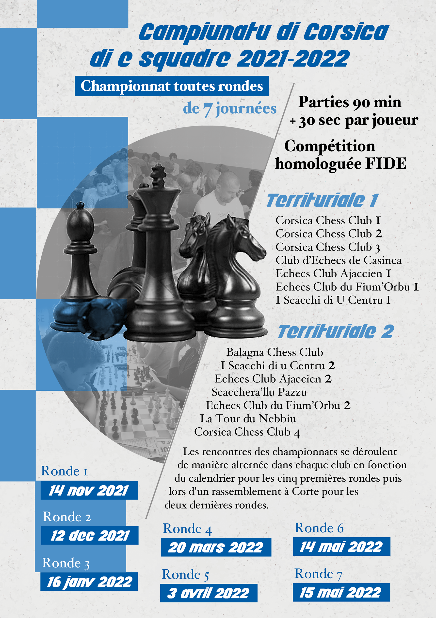 Les titres de champions par équipes décernés dimanche à Corti