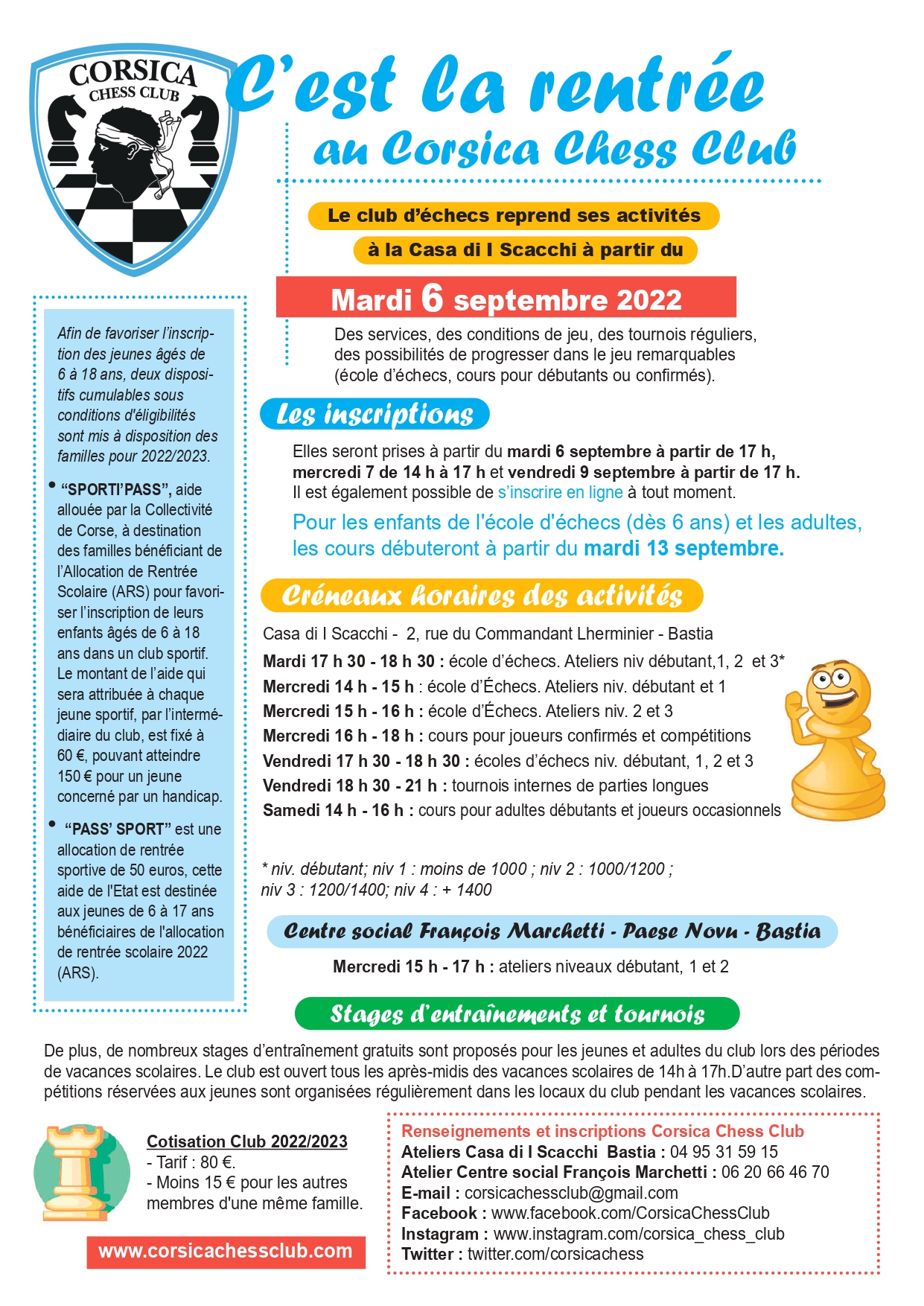 C'est la rentrée au Corsica Chess Club