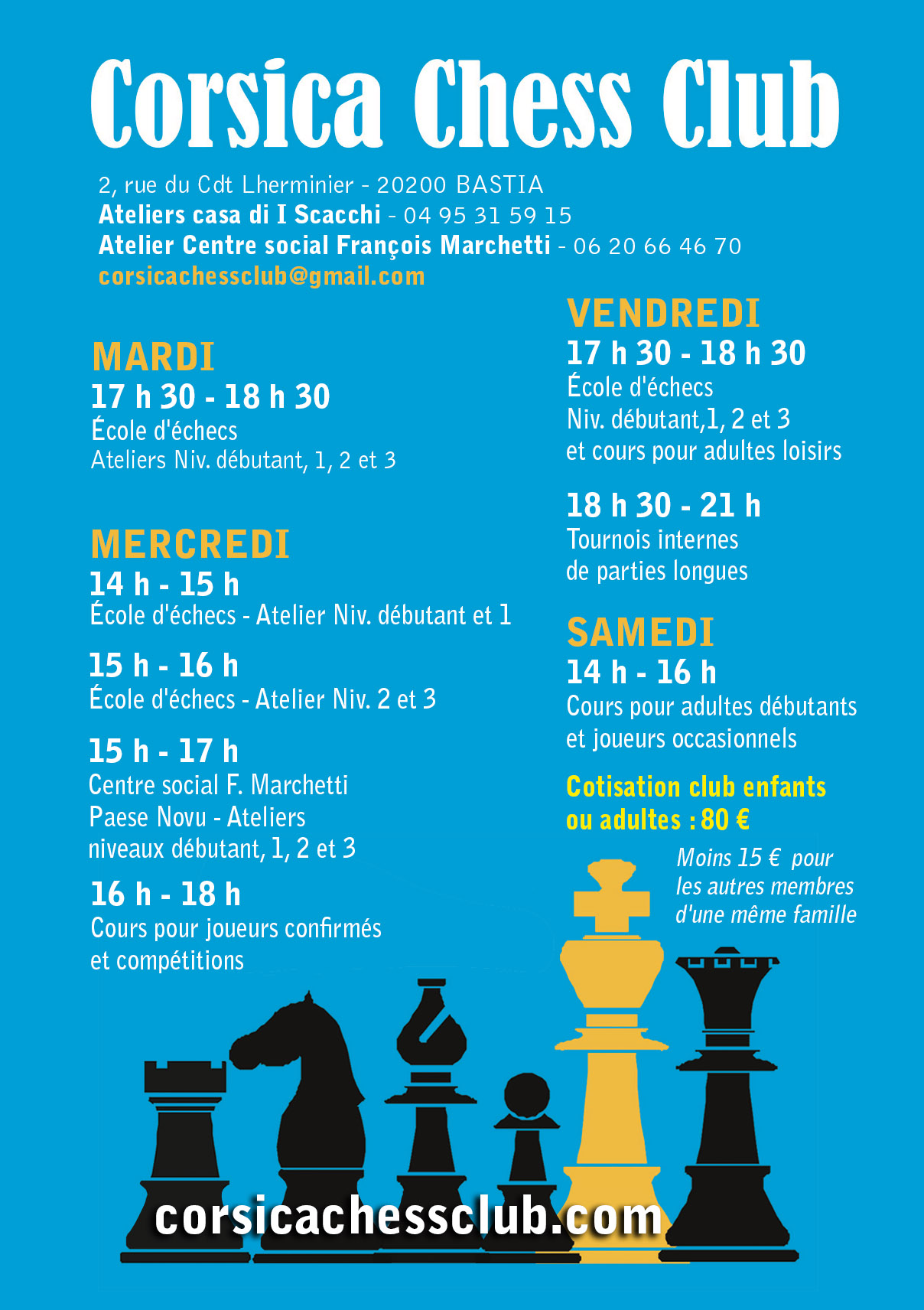 C'est la rentrée au Corsica Chess Club