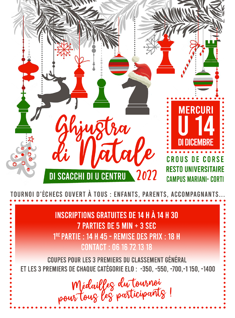 Ghjustra di Natale di l'Associu I Scacchi di U Centru Ghjustra di Natale di l'Associu I Scacchi di U Centru