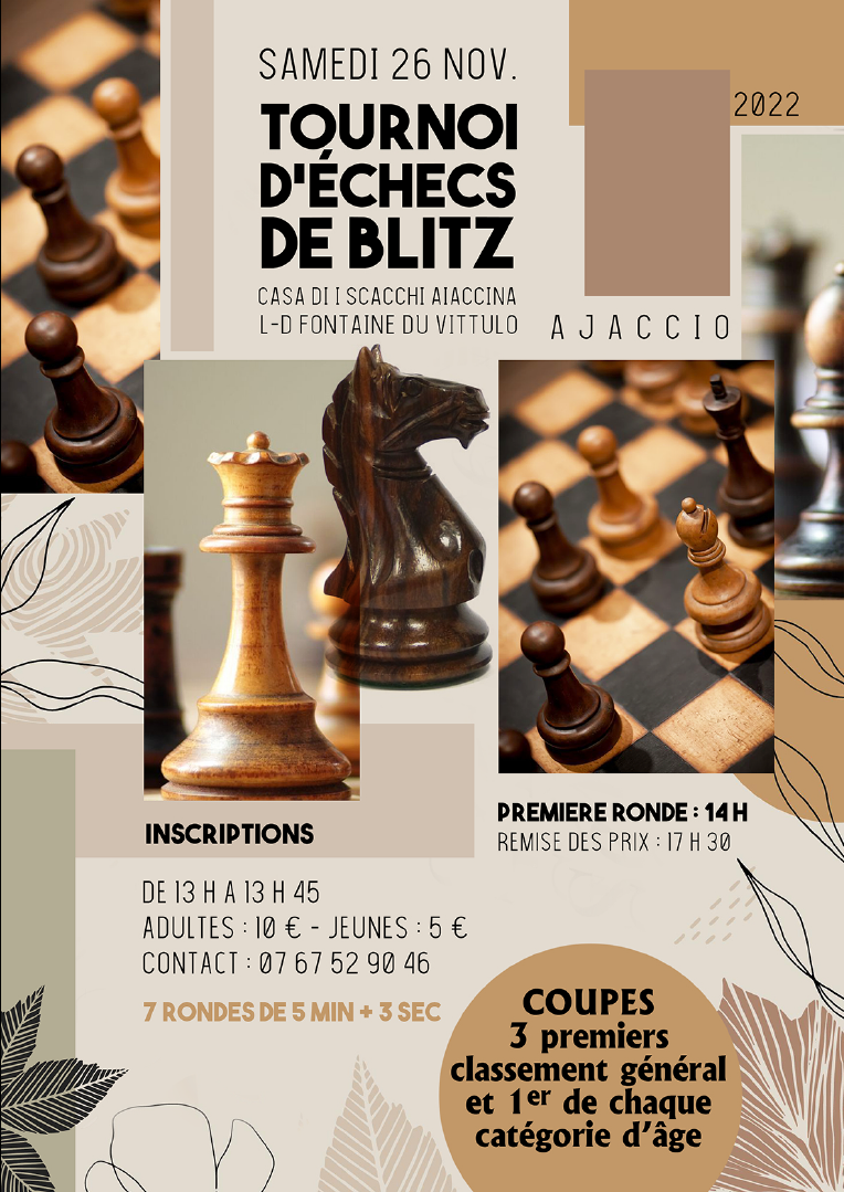 Tournoi de Blitz di I Scacchi Aiaccini, samedi 26 novembre