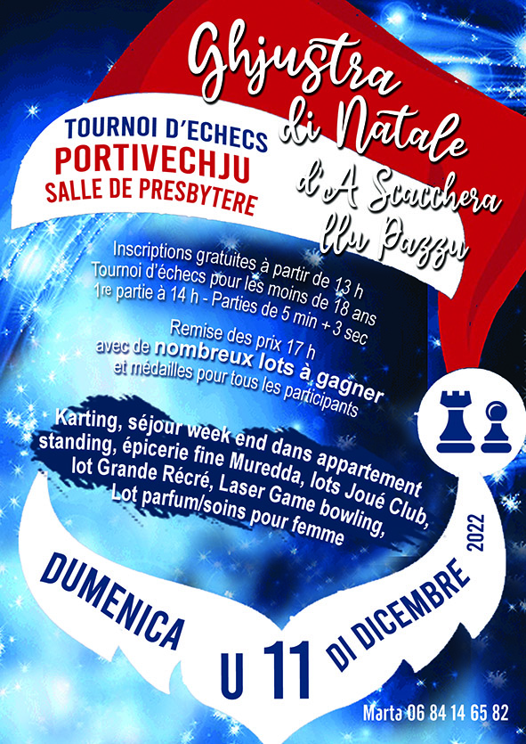 Succès pour le Tournoi de Noël d’A Scacchera Llu Pazzu
