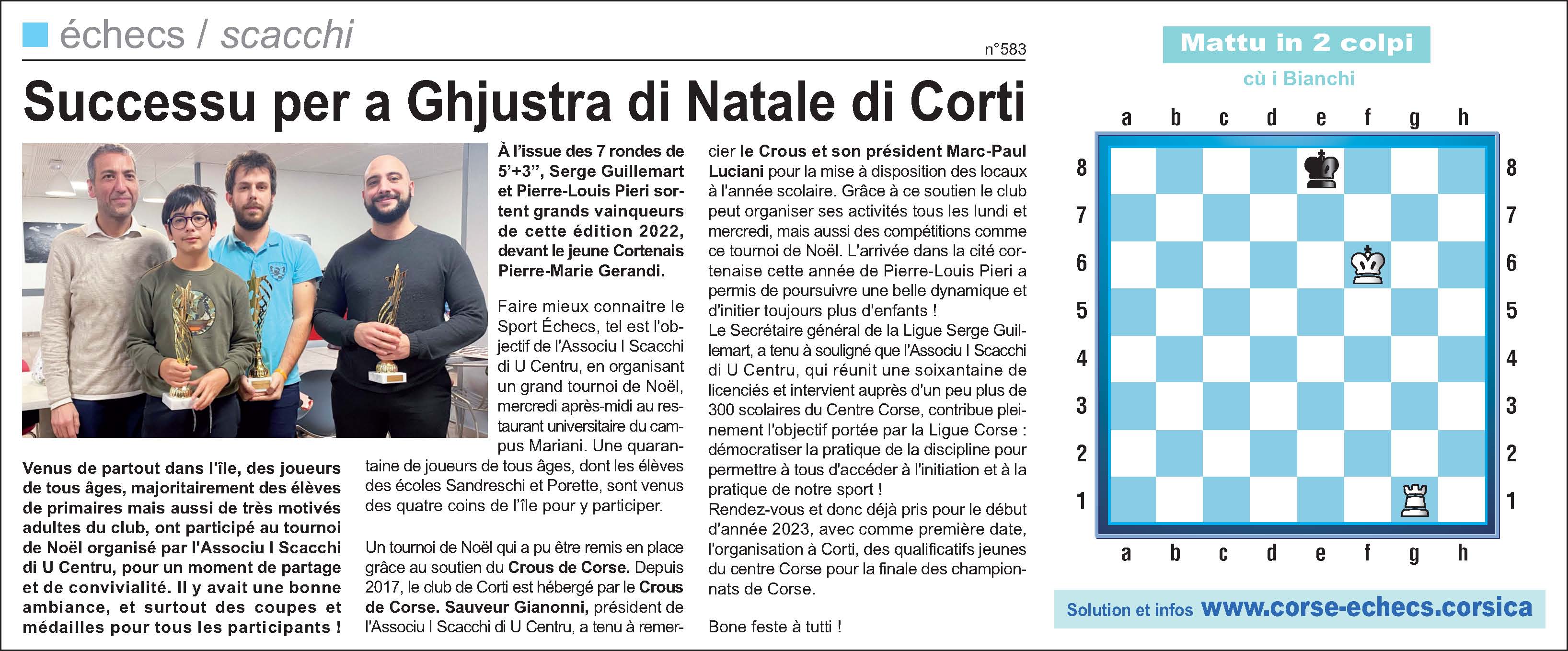 Corse-Matin du 25 décembre 2022