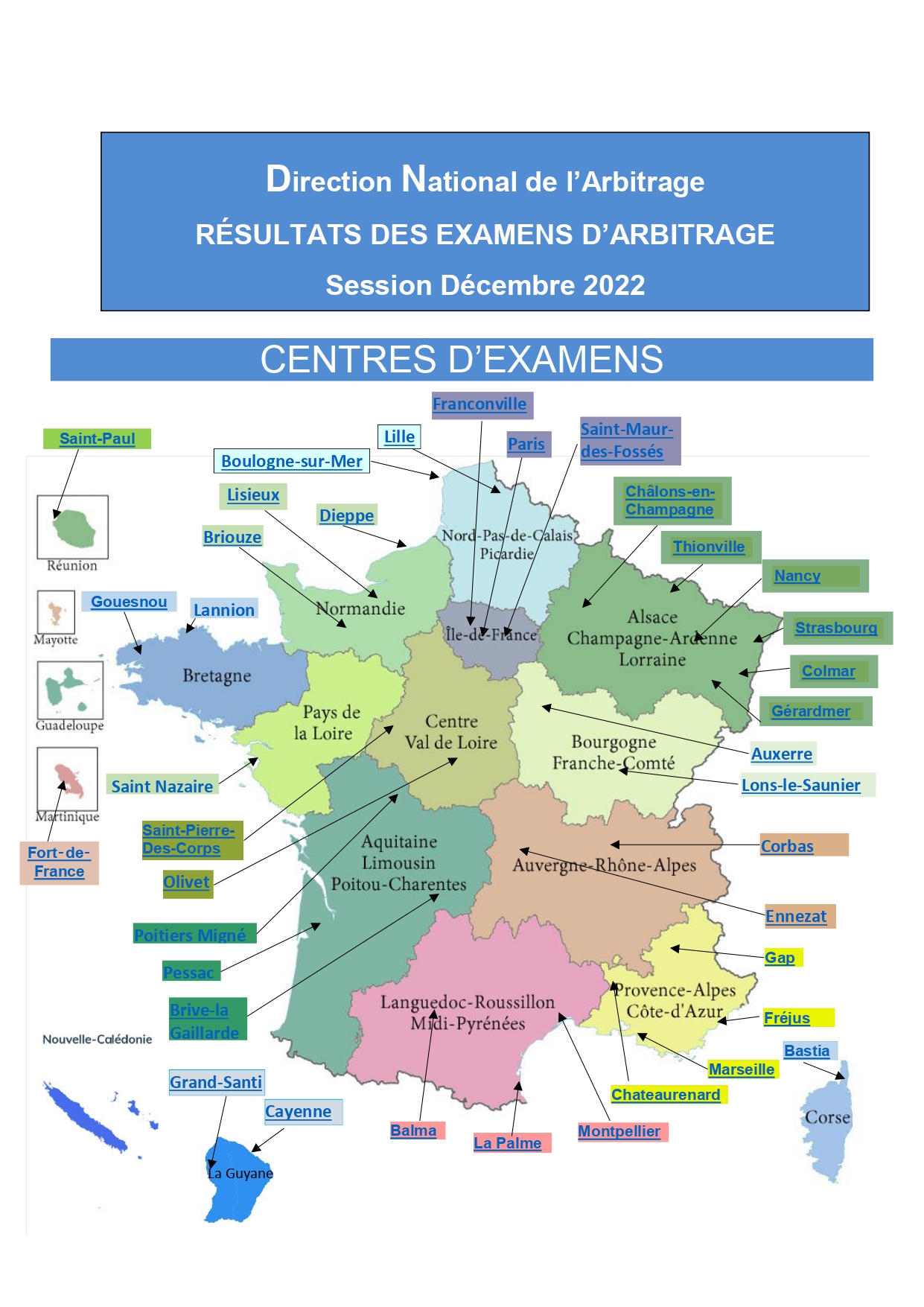 Bons résultats des candidats de la ligue corse aux derniers examens d'arbitrage