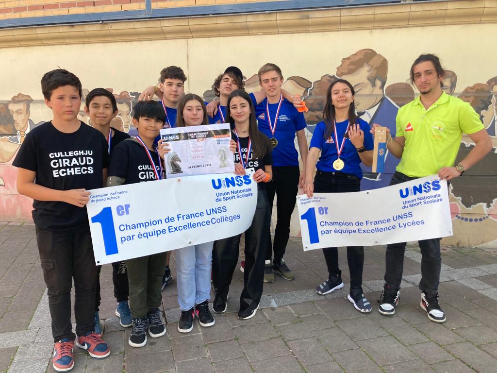 Le Collège Giraud et le Lycée Giocante de Casabianca de Bastia: Champions de France UNSS 2023 !