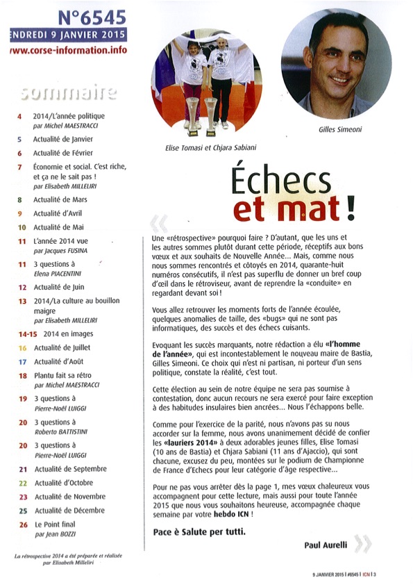 Elise et Chjara  élues, à l'unanimité, "Femmes de l'année" !