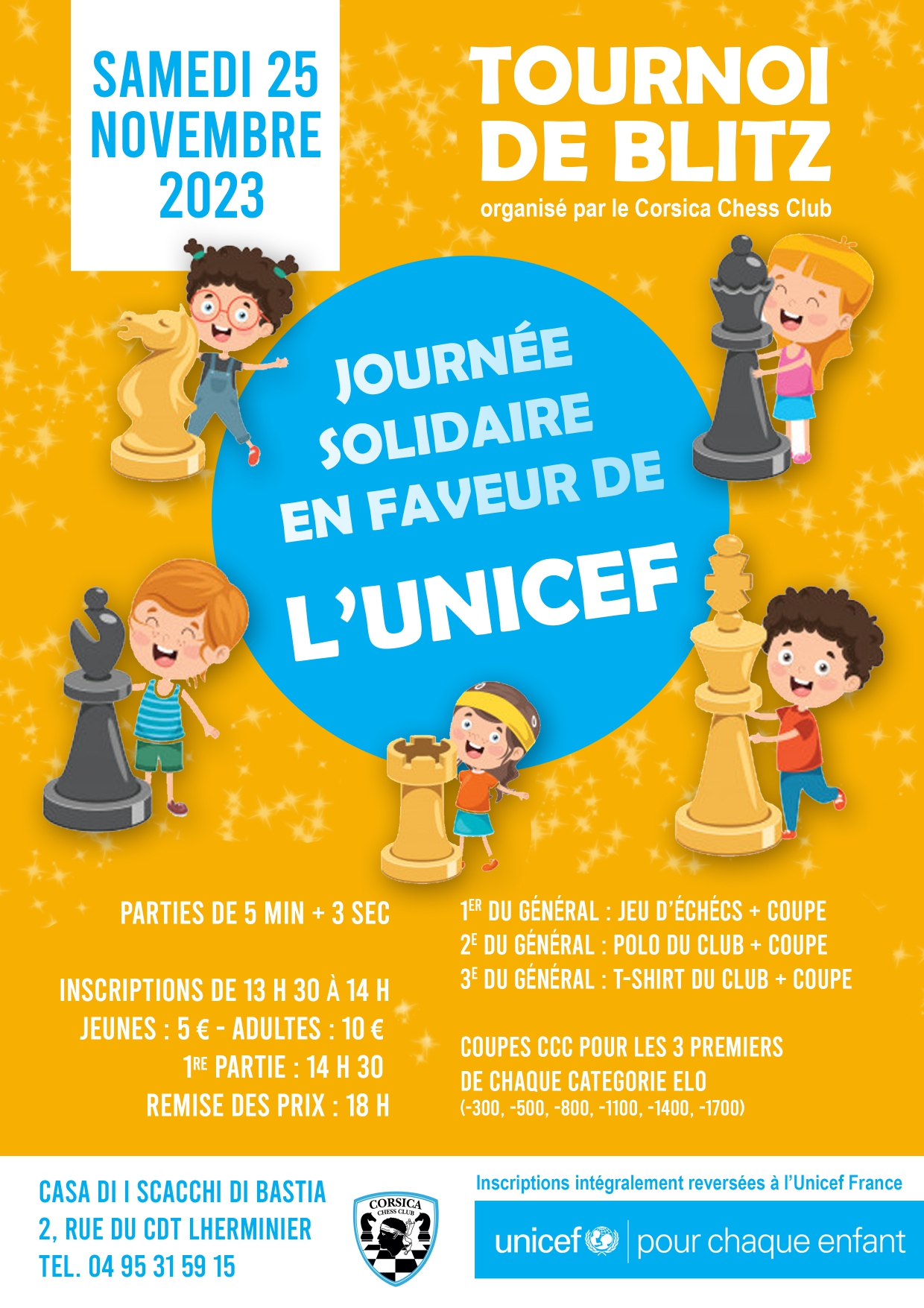 Tournoi solidaire en faveur de l'UNICEF - 25 novembre 2023