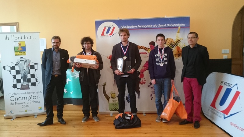 Au centre de g. à d.,Thibault Luciani,vice-champion de France, Adrien Demuth, champion de France 2015, Tanguy Rouffignac (3e). Au centre de g. à d.,Thibault Luciani,vice-champion de France, Adrien Demuth, champion de France 2015, Tanguy Rouffignac (3e).