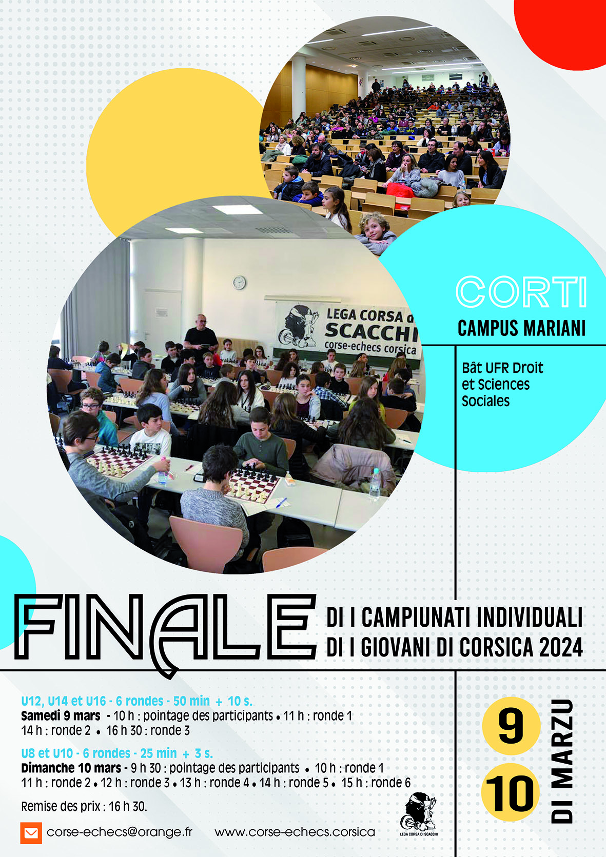 L'université de Corse accueille les 170 finalistes des championnats de Corse jeunes - 9 et 10 mars 2024 L'université de Corse accueille les 170 finalistes des championnats de Corse jeunes - 9 et 10 mars 2024