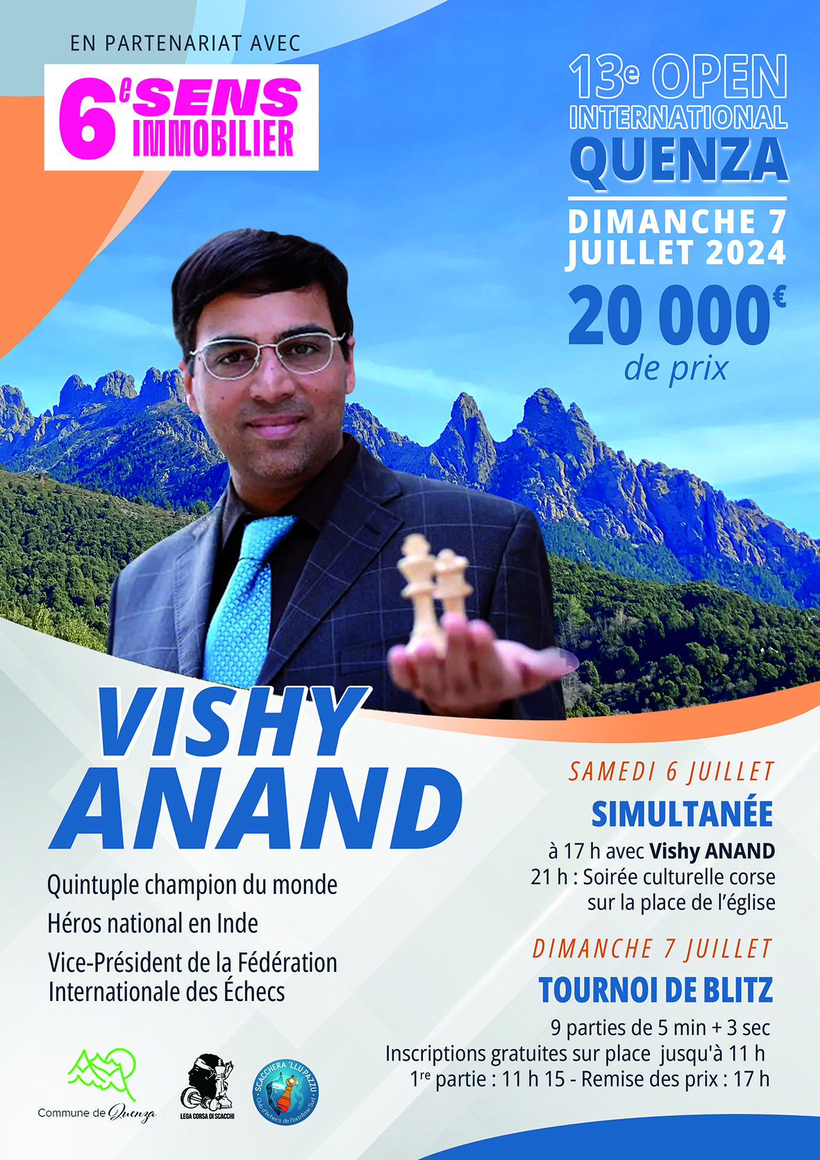 Magistrale victoire de Vishy Anand au 13e Open de blitz de Quenza : une édition record !