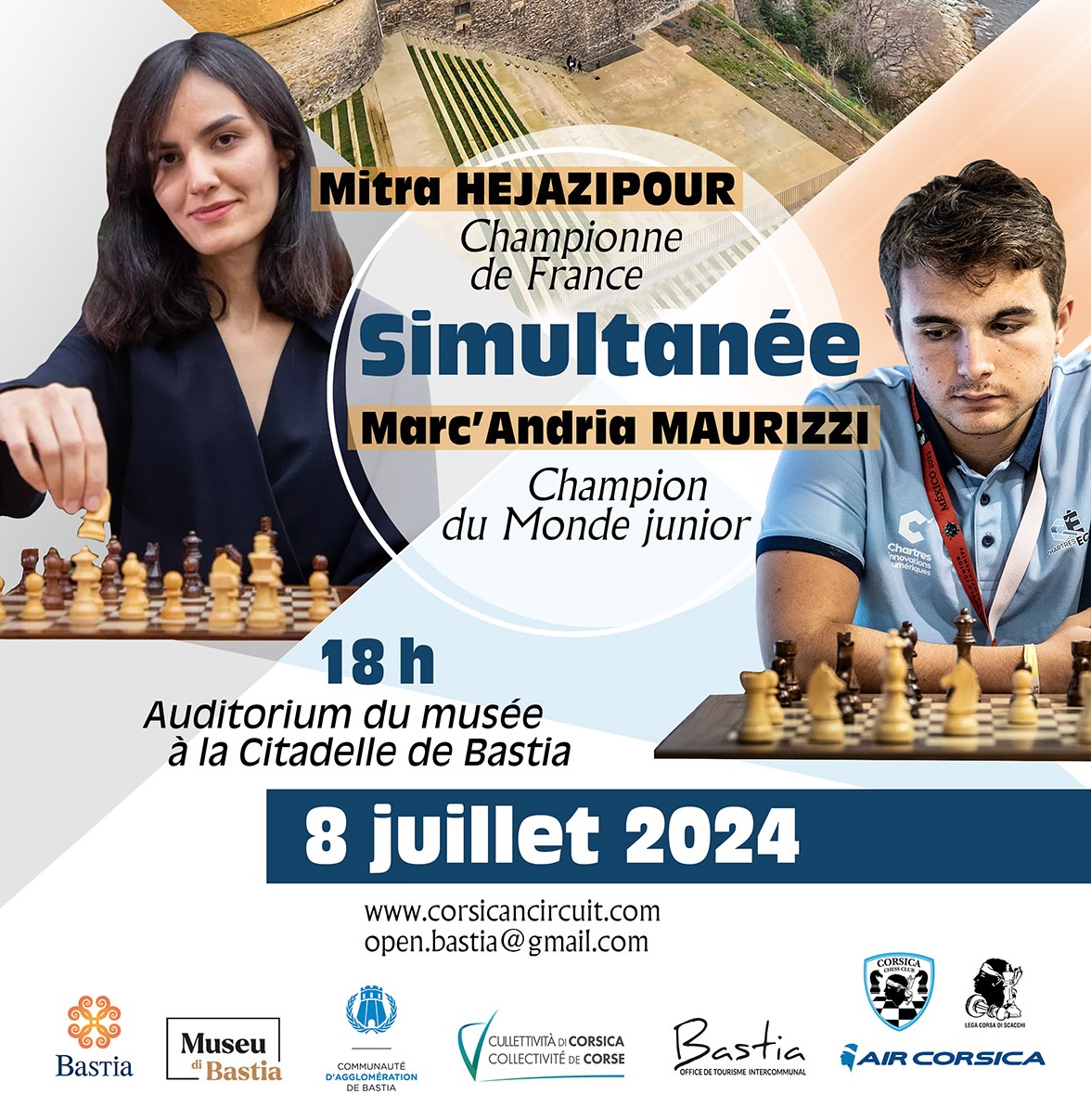 Mitra Hejazipour et Marc'Andria Maurizzi en parties simultanées lundi à Bastia