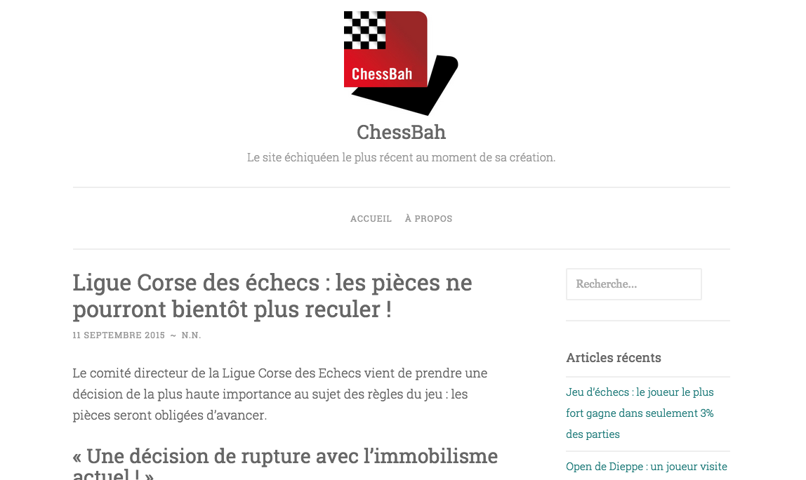 Le site ChessBah