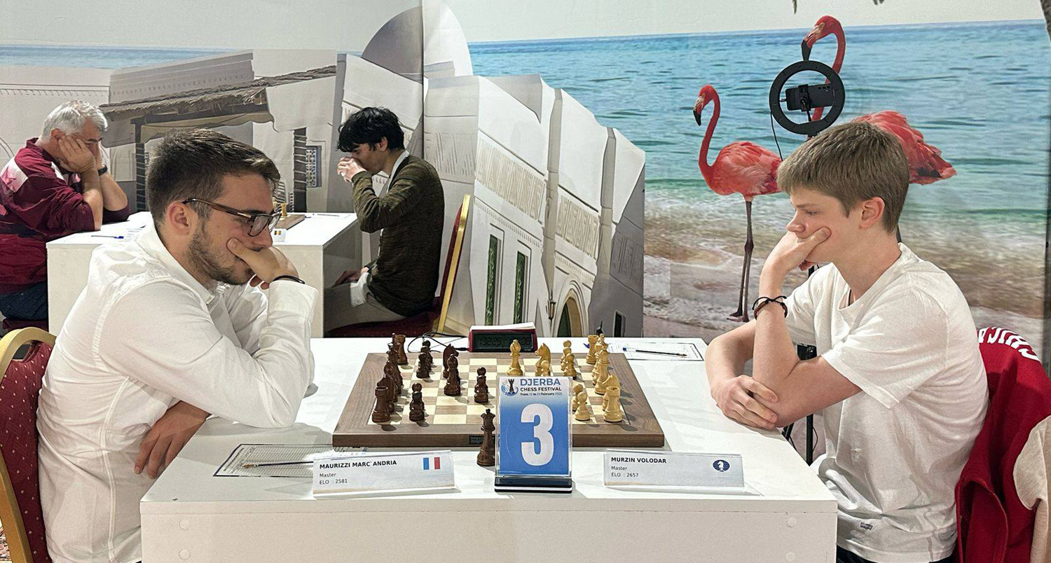 Victoire de Marc'Andria contre Volodar Murzin lors de la dernière ronde Victoire de Marc'Andria contre Volodar Murzin lors de la dernière ronde