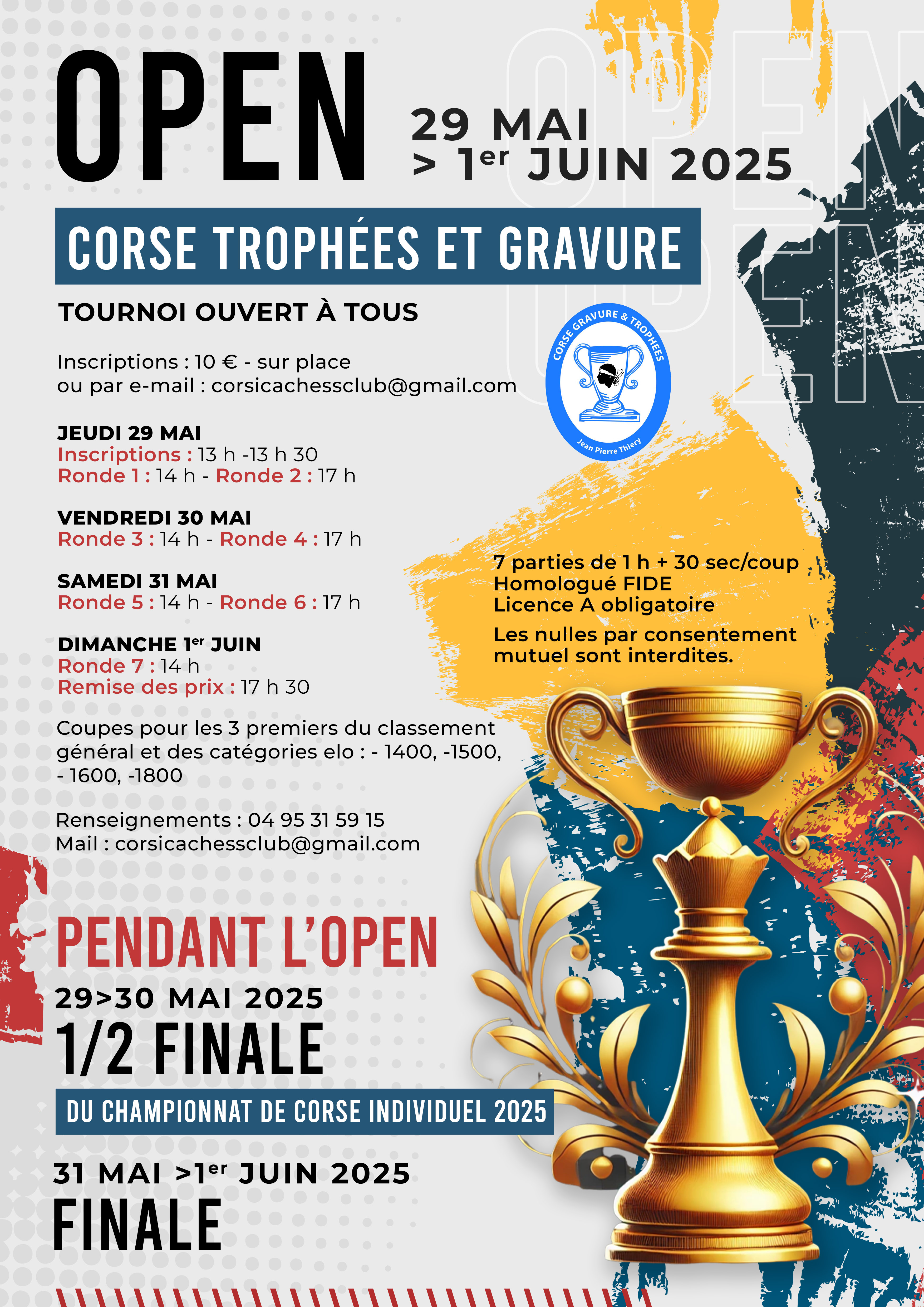 Open « CORSE TROPHÉES » - Bastia du 29/05 au 01/06/2025