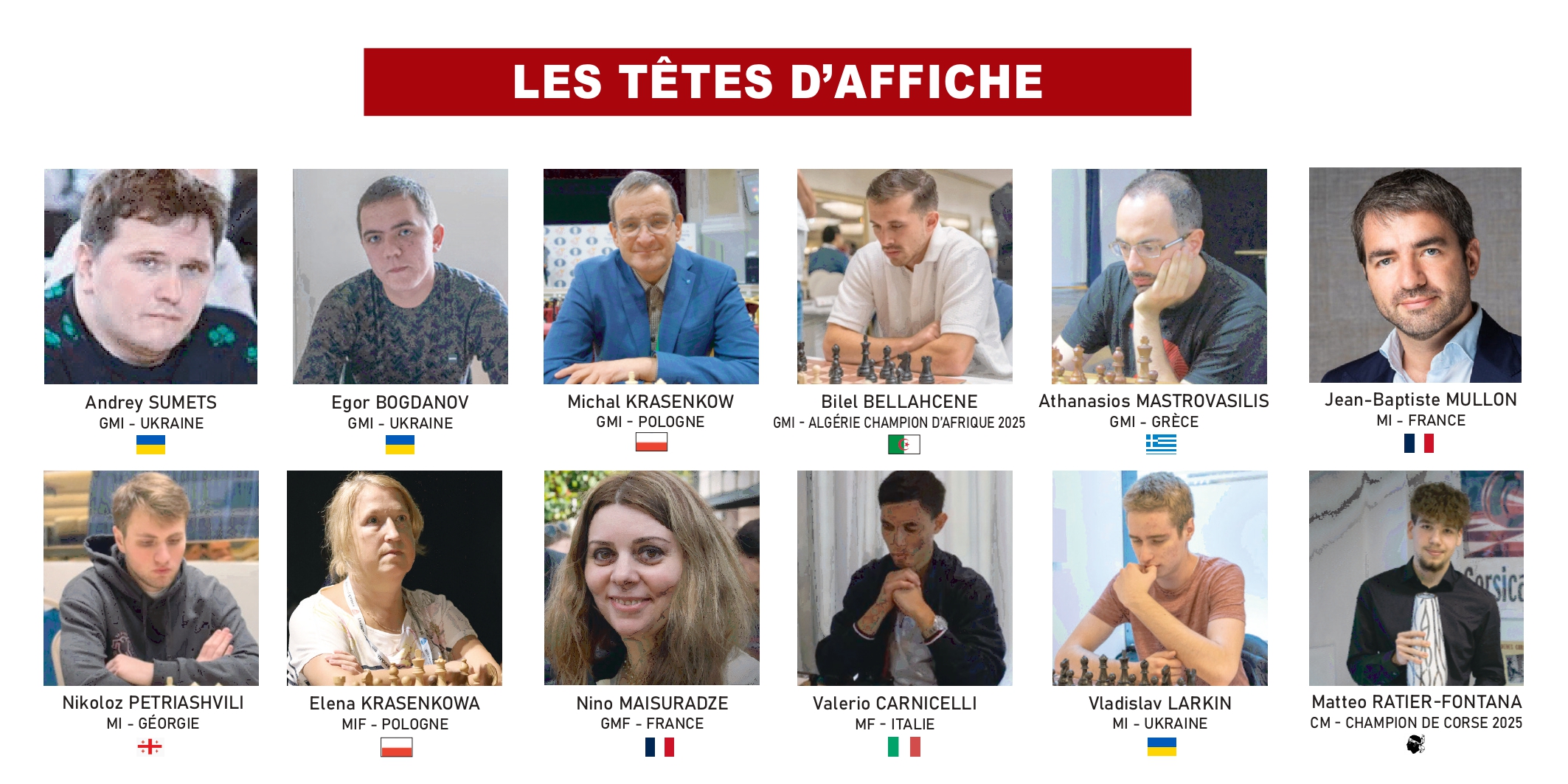 Top départ ce samedi à Purtichju pour l’Open International d’Échecs Marina Viva !