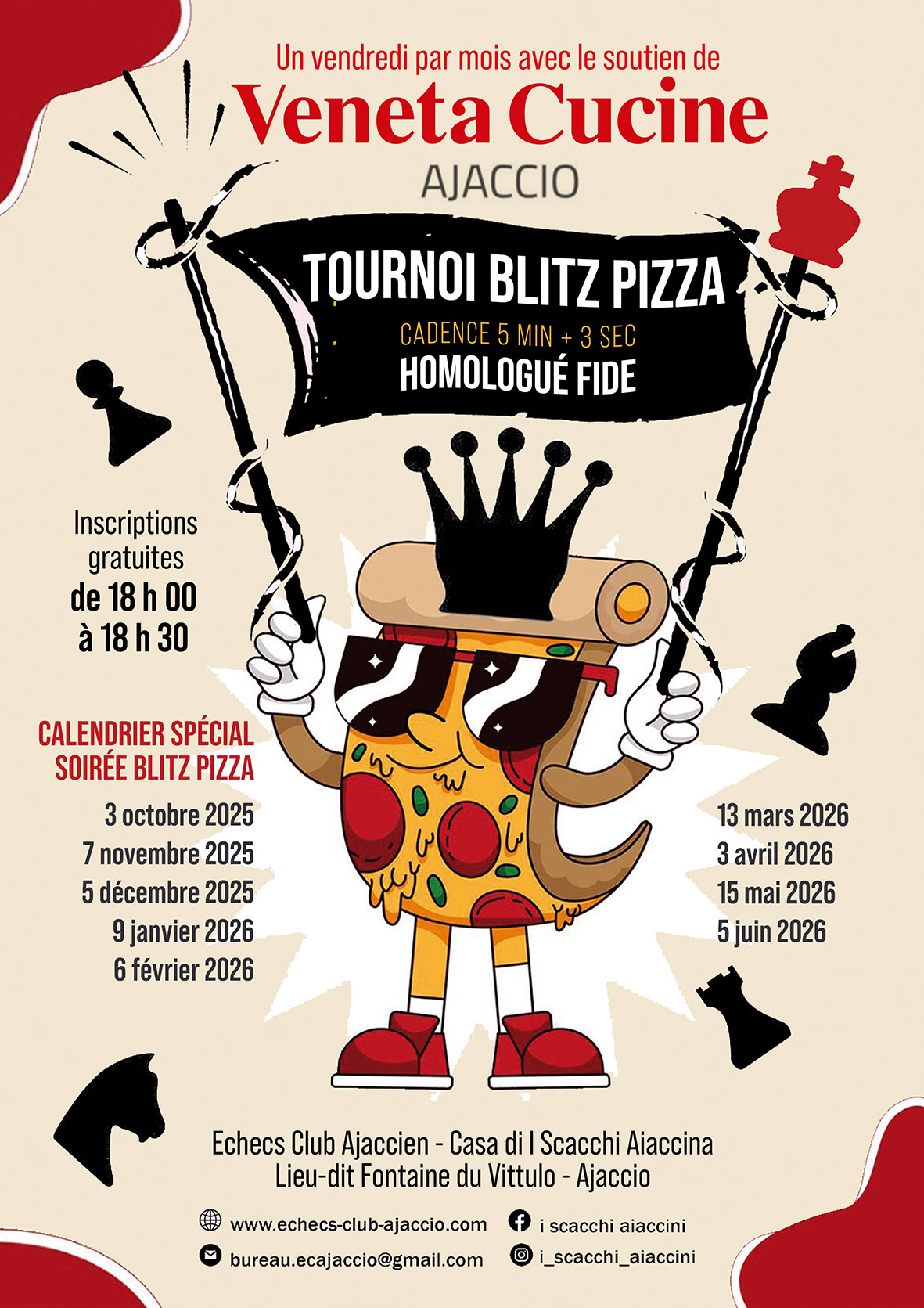 Tournoi Blitz Pizza à Aiacciu avec Veneta Cucine - 03/10/2025 au 05/06/2026