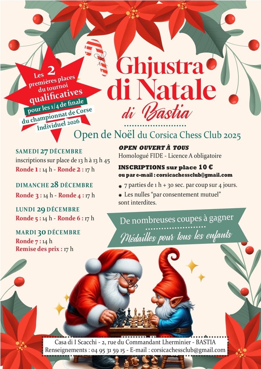 Open de Noël de Bastia - 27 au 30/12/2025