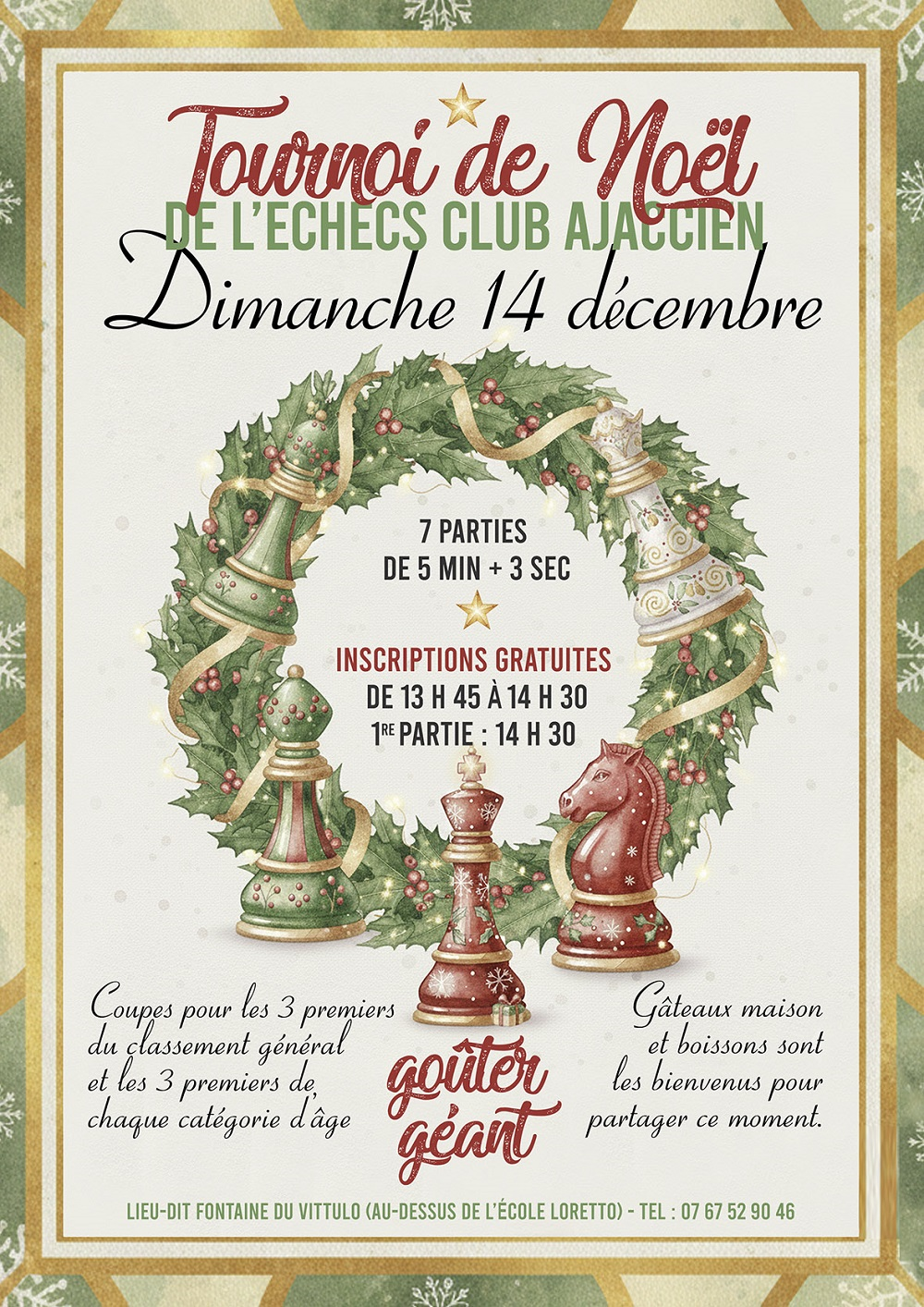 Tournoi de Noël de l’Échecs Club Ajaccien - 14/12/2025