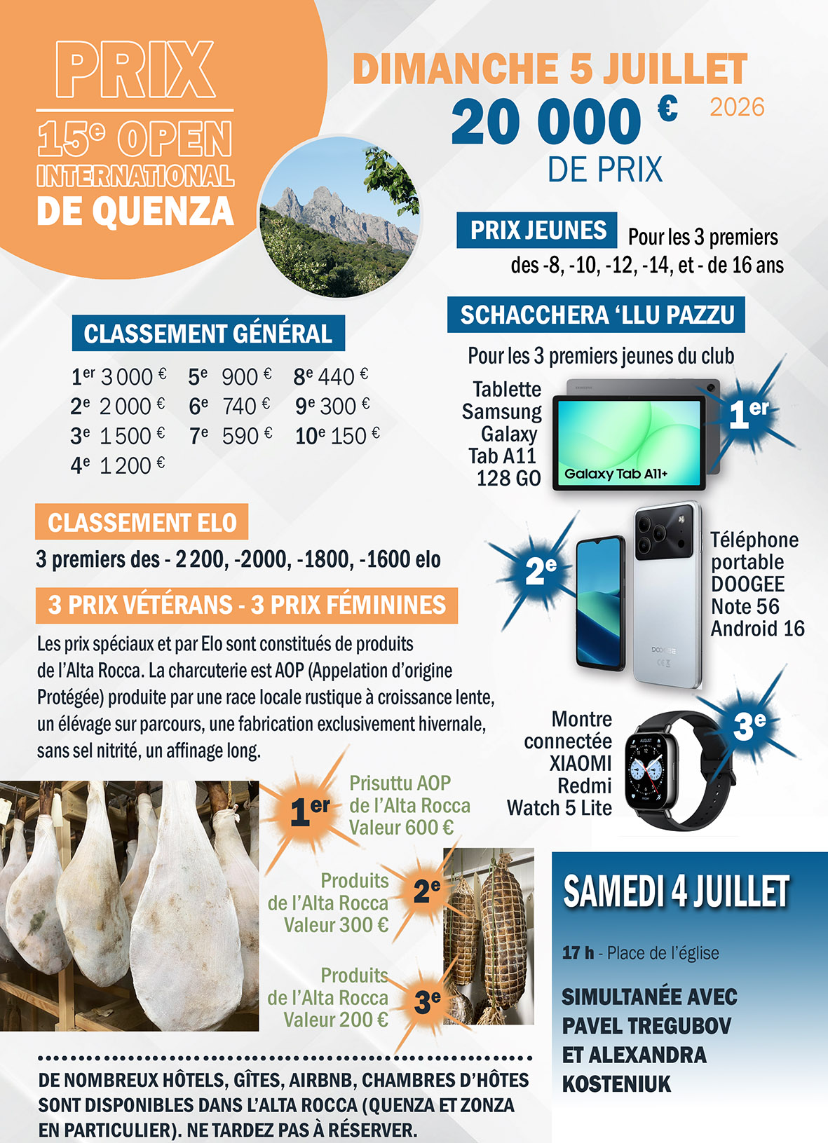 15e open International de blitz de Quenza : un événement à ne pas manquer ! - 4 et 5 juillet