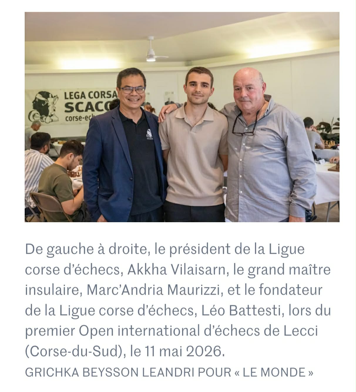 La Ligue Corse des échecs à l’honneur dans Le Monde