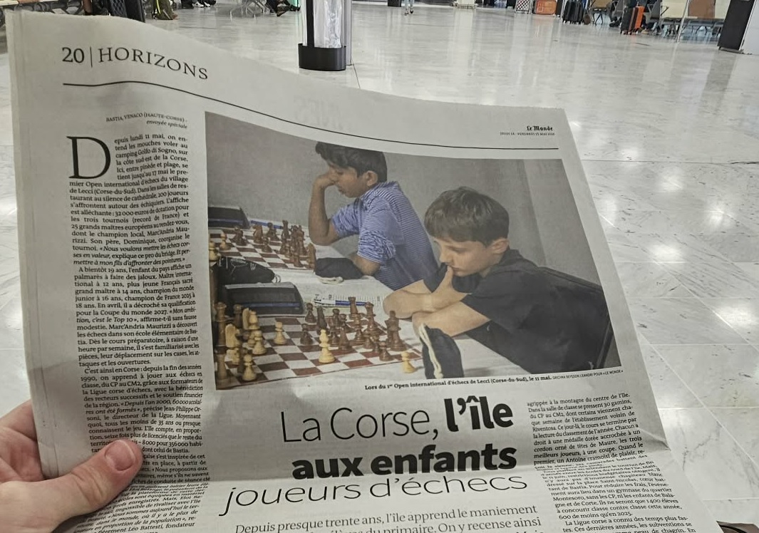 La Ligue Corse des échecs à l’honneur dans Le Monde