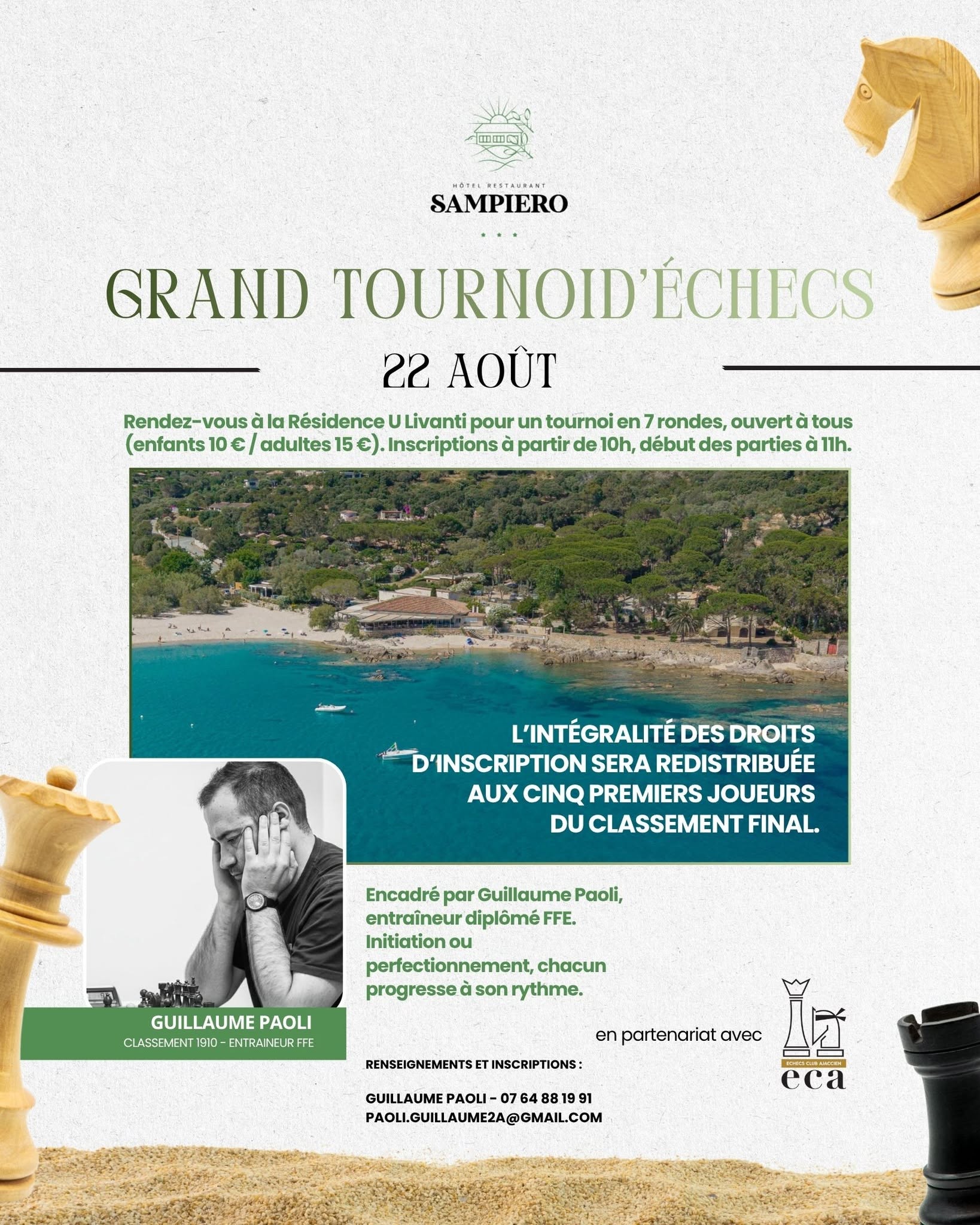 Grand tournoi d’échecs à Propriano le 22 août