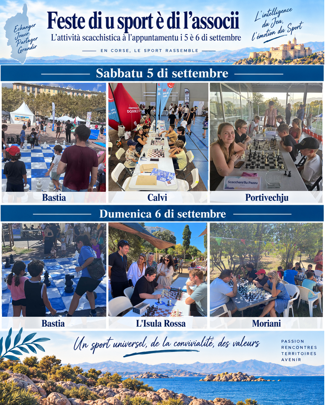 Feste di u sport è di l’associi : les échecs à la rencontre du public dans toute la Corse