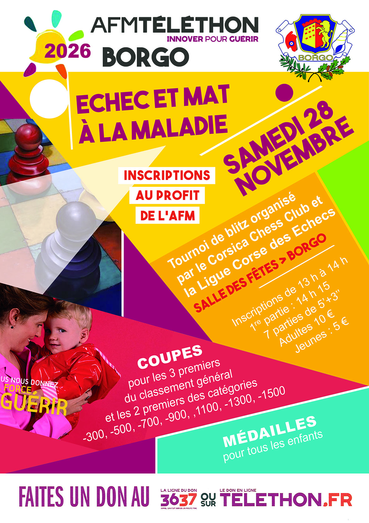 Un tournoi d’échecs solidaire à Borgo pour le Téléthon - 28/11/2026
