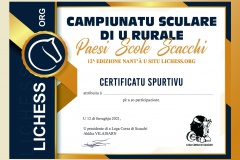 Diplôme Paesi•Scole•Scacchi 21