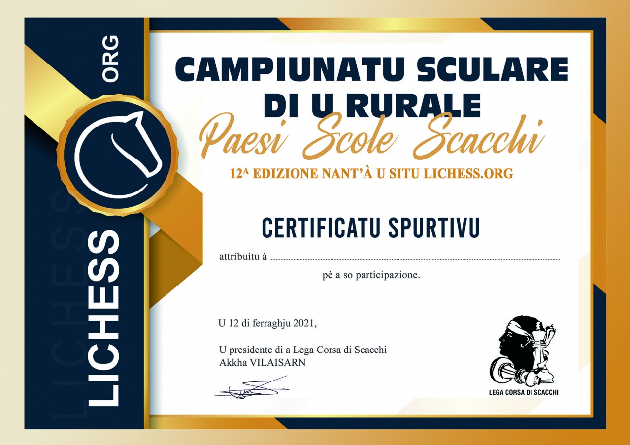 Diplôme Paesi•Scole•Scacchi 21